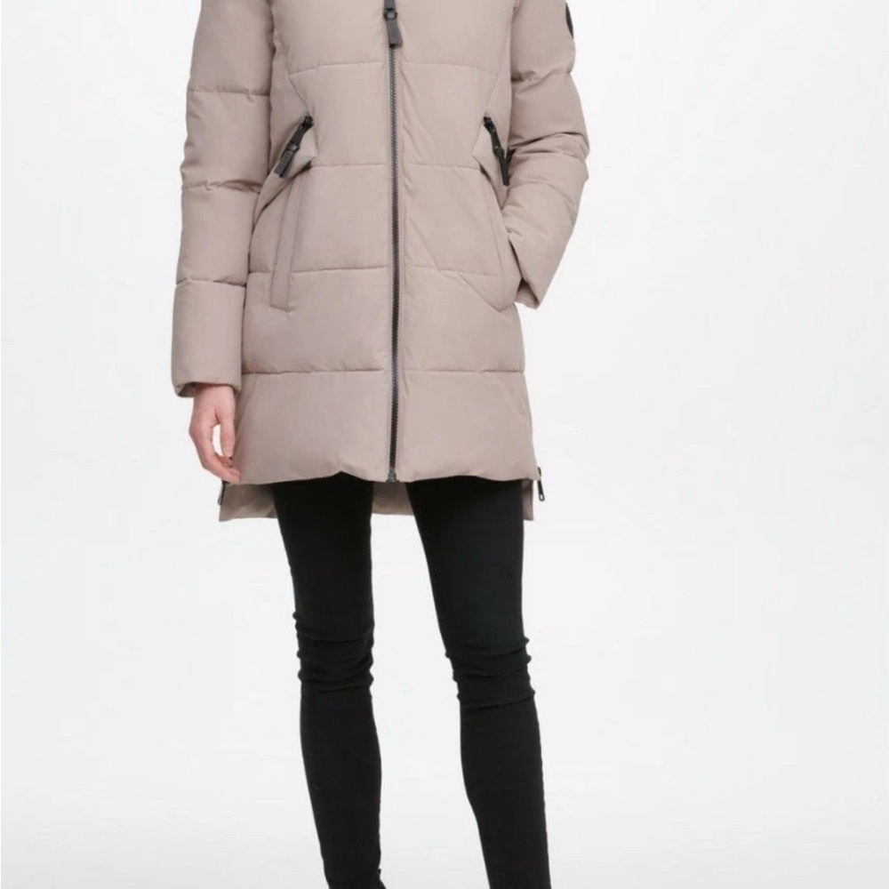DKNY Women's Beige Puffer Jacket